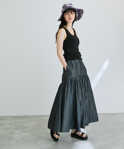 ADAM ET ROPE'（アダムエロペ）の「カップインニットタンク（タンクトップ・レディース・ブラック/キナリ/ライトグリーン・FREE）」の6枚目の写真