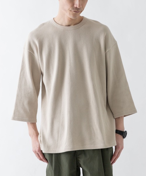 EKAL(エカル)の「EKAL レイクショアサーマル7/S Tシャツ(Tシャツ/カットソー・メンズ・ベージュ/ブラック系その他・MEDIUM/LARGE)」の1枚目の写真