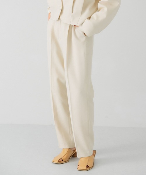 KBF（ケイビーエフ）の「カルゼ風ワンタックスラックス（スラックス・レディース・ネイビー/アイボリー/ライトカーキ・ONE）」の5枚目の写真