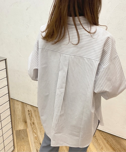 apres jour（アプレジュール）の「ストライプルーズシャツ【ZOZOTOWN限定アイテム】（シャツ/ブラウス・レディース・グリーン系その他/ネイビー/ライトピンク/ライトグレー・X-LARGE/フリー）」の7枚目の写真