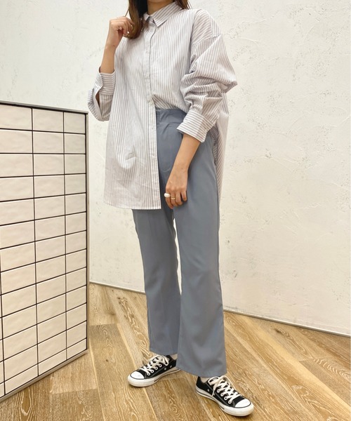 apres jour（アプレジュール）の「ストライプルーズシャツ【ZOZOTOWN限定アイテム】（シャツ/ブラウス・レディース・グリーン系その他/ネイビー/ライトピンク/ライトグレー・X-LARGE/フリー）」の8枚目の写真