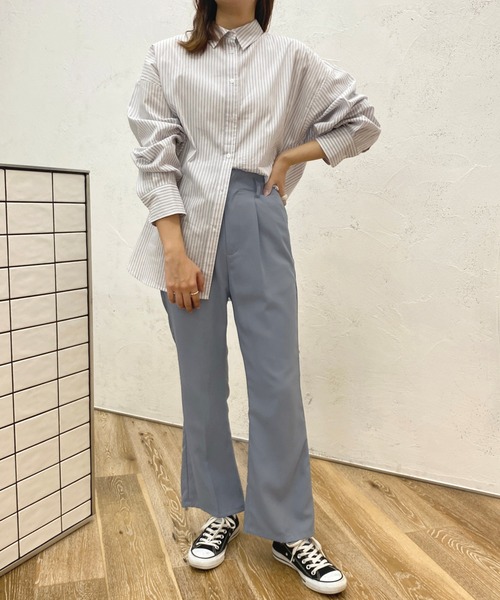 apres jour（アプレジュール）の「ストライプルーズシャツ【ZOZOTOWN限定アイテム】（シャツ/ブラウス・レディース・グリーン系その他/ネイビー/ライトピンク/ライトグレー・X-LARGE/フリー）」の9枚目の写真