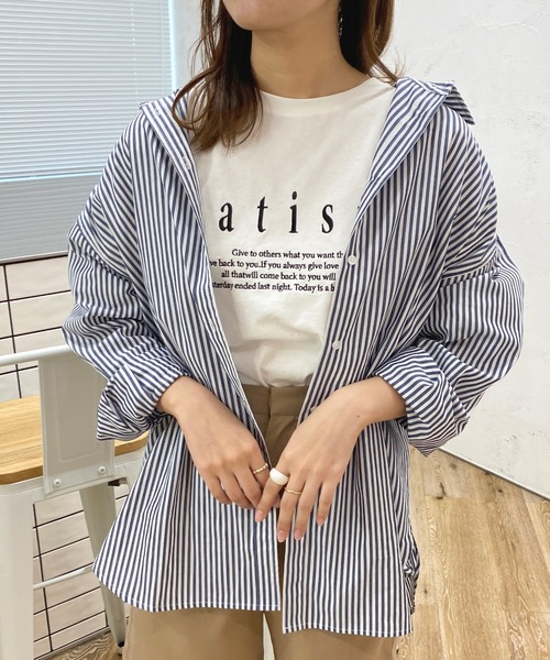 apres jour（アプレジュール）の「ストライプルーズシャツ【ZOZOTOWN限定アイテム】（シャツ/ブラウス・レディース・グリーン系その他/ネイビー/ライトピンク/ライトグレー・X-LARGE/フリー）」の19枚目の写真