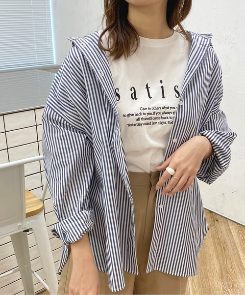 apres jour（アプレジュール）の「ストライプルーズシャツ【ZOZOTOWN限定アイテム】（シャツ/ブラウス・レディース・グリーン系その他/ネイビー/ライトピンク/ライトグレー・X-LARGE/フリー）」の18枚目の写真