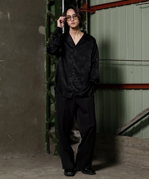 G.O.C（ジーオーシー）の「ペイズリー ジャガード オープン カラー サテンシャツ（シャツ/ブラウス・メンズ・ホワイト/ブラック/ブルーグリーン・MEDIUM/LARGE）」の9枚目の写真