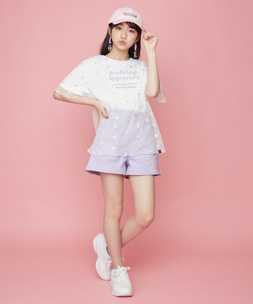 JENNI love(ジェニィラブ)の「フラワーモチーフロゴキャップ(キャップ・キッズ・ブラック/ベージュ/ピンク・54cm/56cm)」の16枚目の写真