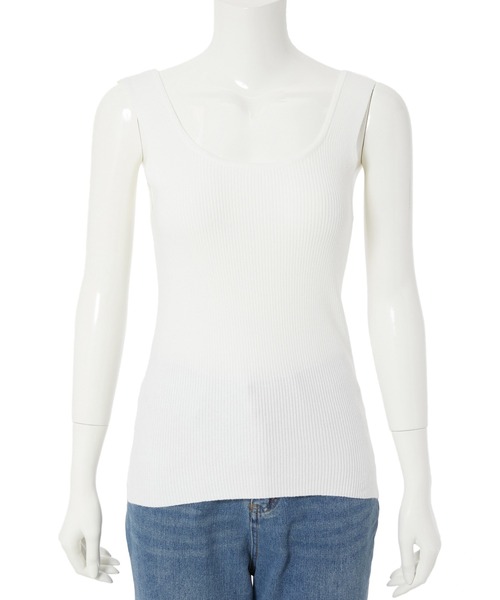 Edit Sheen（エディットシーン）の「リブインナーニット（タンクトップ・レディース・ホワイト/ブラック/マスタード/モカ/ブルー系その他5・M）」の11枚目の写真