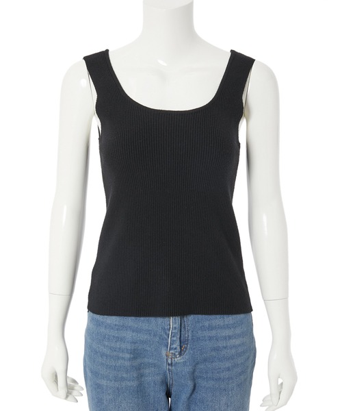 Edit Sheen（エディットシーン）の「リブインナーニット（タンクトップ・レディース・ホワイト/ブラック/マスタード/モカ/ブルー系その他5・M）」の12枚目の写真