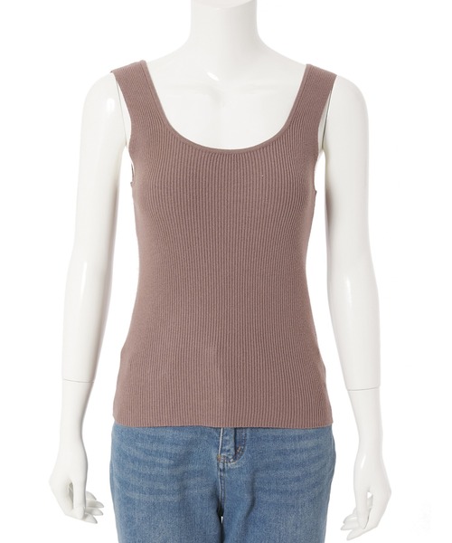 Edit Sheen（エディットシーン）の「リブインナーニット（タンクトップ・レディース・ホワイト/ブラック/マスタード/モカ/ブルー系その他5・M）」の14枚目の写真