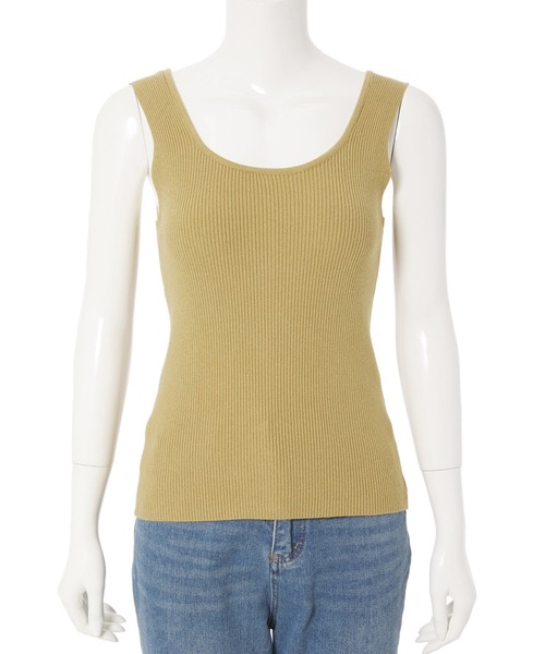 Edit Sheen（エディットシーン）の「リブインナーニット（タンクトップ・レディース・ホワイト/ブラック/マスタード/モカ/ブルー系その他5・M）」の15枚目の写真