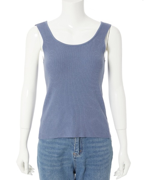 Edit Sheen（エディットシーン）の「リブインナーニット（タンクトップ・レディース・ホワイト/ブラック/マスタード/モカ/ブルー系その他5・M）」の17枚目の写真
