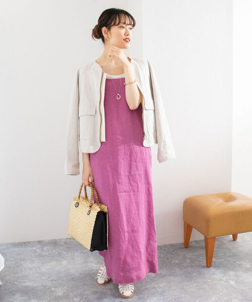R JUBILEE（アールジュビリー）の「◇【WEB限定】【R JUBILEE/アール ジュビリー】Apron Cami-Dress（ワンピース・レディース・パープル/カーキ・FREE）」の9枚目の写真