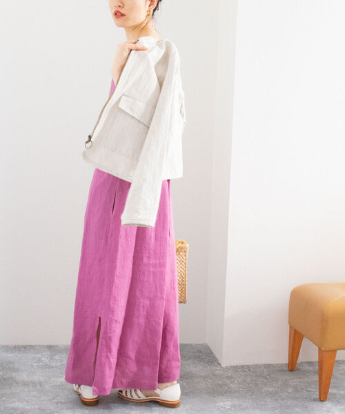 R JUBILEE（アールジュビリー）の「◇【WEB限定】【R JUBILEE/アール ジュビリー】Apron Cami-Dress（ワンピース・レディース・パープル/カーキ・FREE）」の3枚目の写真