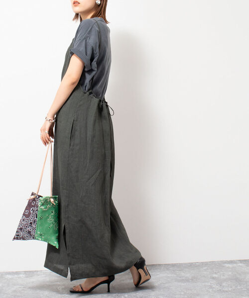 R JUBILEE（アールジュビリー）の「◇【WEB限定】【R JUBILEE/アール ジュビリー】Apron Cami-Dress（ワンピース・レディース・パープル/カーキ・FREE）」の7枚目の写真