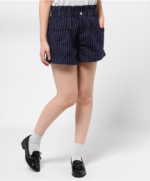 one after another NICE CLAUP（ワンアフターアナザーナイスクラップ）の「【non-no4月号掲載 ナイスクラップ】ベルト付ハイウェストショートパンツ（その他パンツ・レディース・オフホワイト/ブルー系その他/インディゴブルー/ストライプ・FREE）」の12枚目の写真