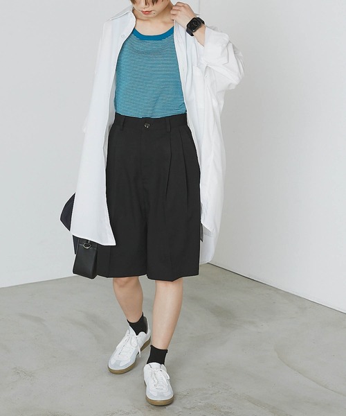 Silkyマルチショートジャケット　ダブルタックパンツ STYLEMIXER | 【WEB限定】ベーシックツータックパンツ ロング