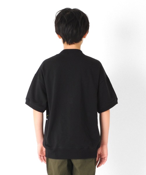 GLAZOS（グラソス）の「ストレッチミニ裏毛・ペイントプリント半袖トレーナー【セットアップ対応】（スウェット・キッズ・ブラック/グレー・150cm/160cm/170cm/140cm/130cm）」の8枚目の写真