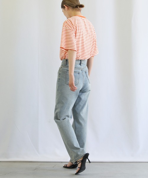 select MOCA(セレクトモカ)の「ボーダーオーバーTシャツ(Tシャツ/カットソー・レディース・ブラック/オレンジ/ブルー・FREE)」の10枚目の写真