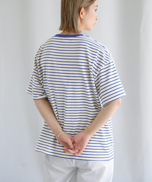 select MOCA（セレクトモカ）の「ボーダーオーバーTシャツ（Tシャツ