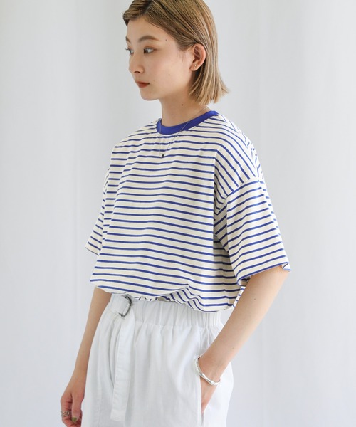 select MOCA（セレクトモカ）の「ボーダーオーバーTシャツ（T