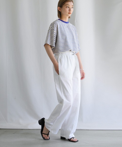 select MOCA(セレクトモカ)の「ボーダーオーバーTシャツ(Tシャツ/カットソー・レディース・ブラック/オレンジ/ブルー・FREE)」の17枚目の写真