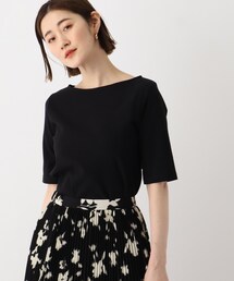 ◆GIZAコットン ストレッチリブカットソー【WEB限定サイズ】