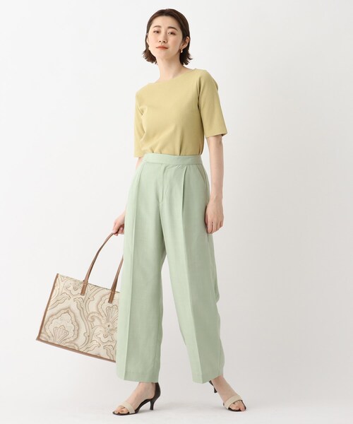 OPAQUE.CLIP（オペークドットクリップ）の「◆GIZAコットン ストレッチリブカットソー【WEB限定サイズ】（Tシャツ/カットソー・レディース・ホワイト系/ブラック/グリーン/サンドベージュ/ブルー/ブラウン・34/36/38/40/42）」の12枚目の写真