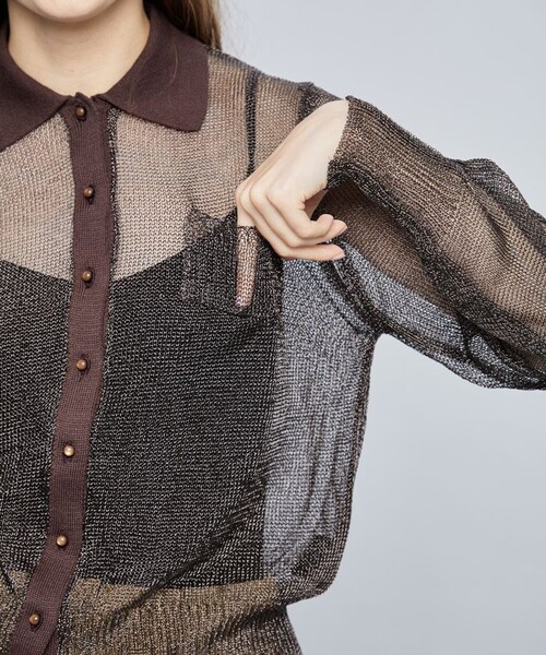 TAN（タン）の「【TAN/タン】メタリックシャツ TAN22SS-7-A（シャツ/ブラウス・レディース・ブラウン/その他17・FREE）」の9枚目の写真
