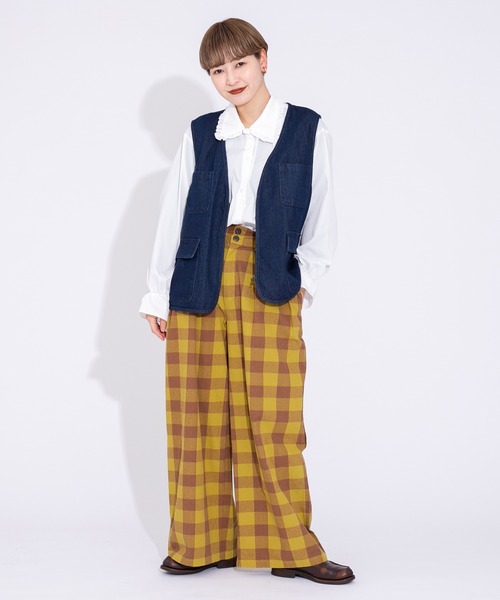 kutir(クティール)の「デニムフィッシングベスト(ベスト・レディース・ライトブルー/オフホワイト/ブルー・FREE)」の16枚目の写真