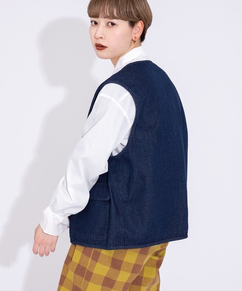 kutir(クティール)の「デニムフィッシングベスト(ベスト・レディース・ライトブルー/オフホワイト/ブルー・FREE)」の15枚目の写真