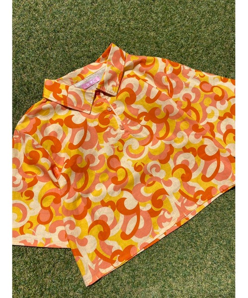 WC(ダブル シー)の「カモフラ半袖ポロ(シャツ/ブラウス・レディース・グリーン/オレンジ/ブルー・FREE)」の3枚目の写真