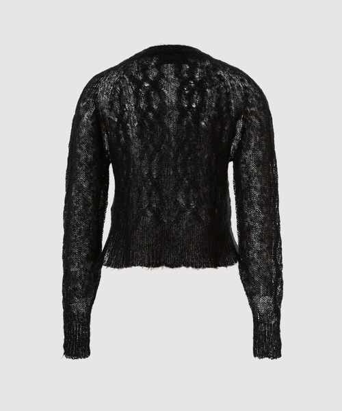 Simone Rocha(シモーネロシャ)の「CROPPED CABLE KNIT LONG SLEEVE JUMPER(ニット/セーター・レディース・ブラック/グリーン系その他/ローズ・S/XS)」の4枚目の写真