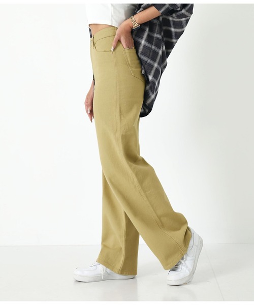 ANAP（アナップ）の「ツイルワイドパンツ（その他パンツ・レディース・ベージュ/ブラック・M/L/S）」の6枚目の写真