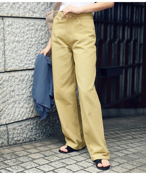 ANAP（アナップ）の「ツイルワイドパンツ（その他パンツ・レディース・ベージュ/ブラック・M/L/S）」の12枚目の写真