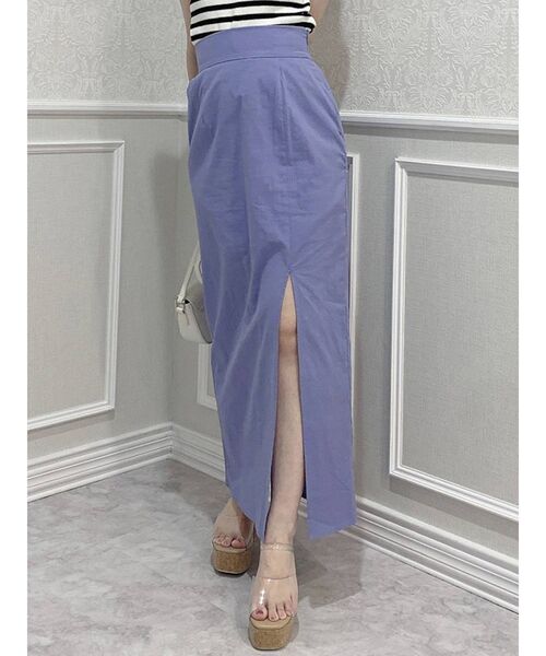 dazzlin（ダズリン）の「スリットIラインスカート（スカート・レディース・ベージュ/ピンク/ブルー・SMALL/MEDIUM）」の3枚目の写真