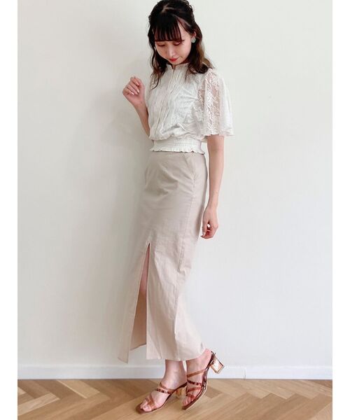 dazzlin（ダズリン）の「スリットIラインスカート（スカート・レディース・ベージュ/ピンク/ブルー・SMALL/MEDIUM）」の19枚目の写真