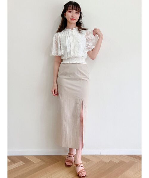 dazzlin（ダズリン）の「スリットIラインスカート（スカート・レディース・ベージュ/ピンク/ブルー・SMALL/MEDIUM）」の20枚目の写真