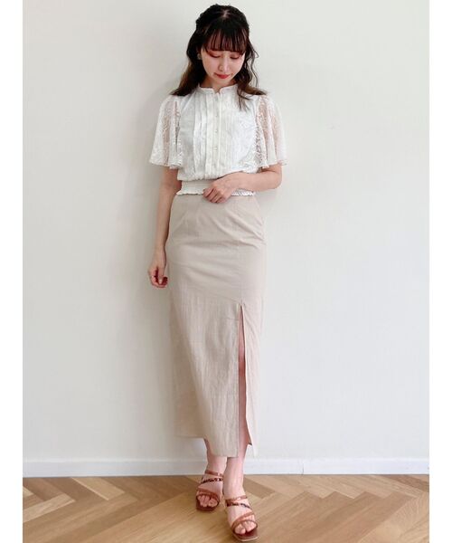 dazzlin（ダズリン）の「スリットIラインスカート（スカート・レディース・ベージュ/ピンク/ブルー・SMALL/MEDIUM）」の21枚目の写真