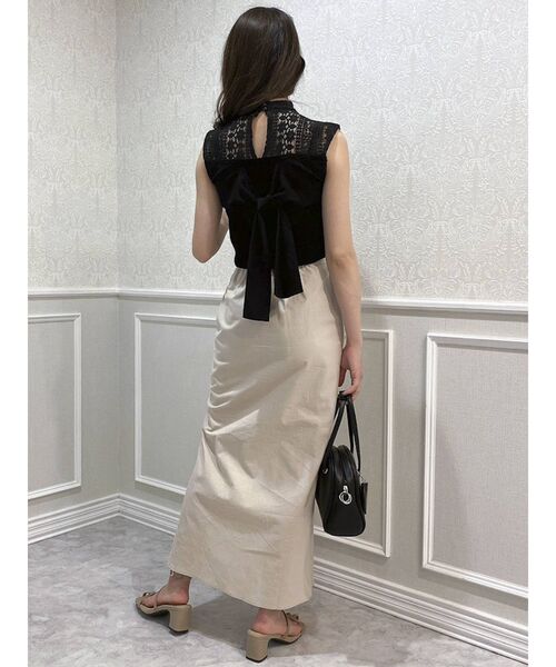 dazzlin（ダズリン）の「スリットIラインスカート（スカート・レディース・ベージュ/ピンク/ブルー・SMALL/MEDIUM）」の6枚目の写真