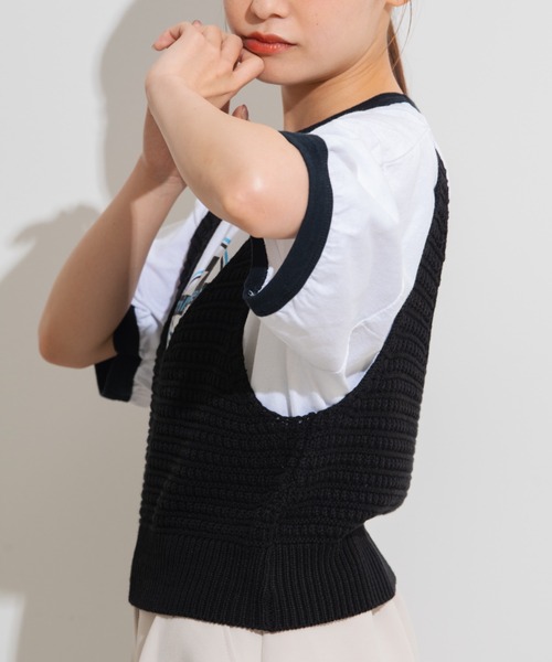 MERLOT(メルロー)の「タンクビスチェ(タンクトップ・レディース・ブラック/アイボリー・FREE)」の12枚目の写真