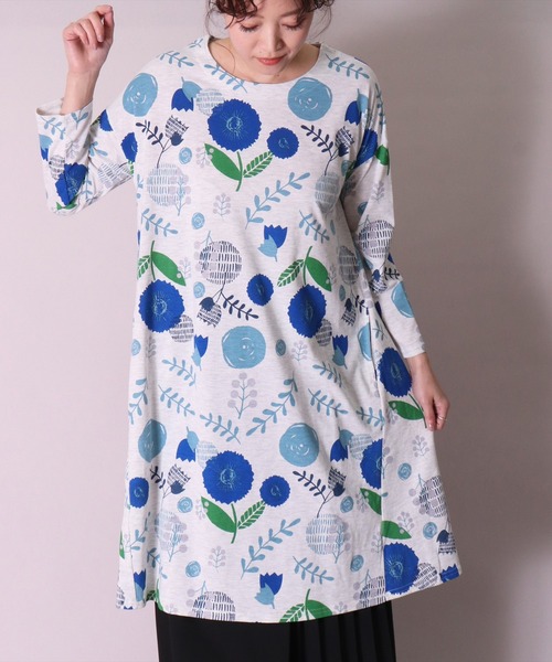 Barndoor 北欧風 プリント 長袖 フレア ワンピース ワンピース Barndoor バーンドア のファッション通販 Zozotown