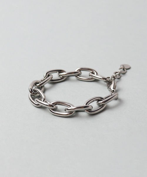 ieLS(イエルズ)の「金属アレルギー対応 「ieLS」ステンレス ボリュームチェーンブレスレット(ブレスレット・メンズ・シルバー/ゴールド・ONE SIZE)」の9枚目の写真