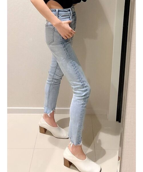 GYDA TINY低身長さん向けハイウエストラギッドエッジスキニーデニムパンツ GYDA（ジェイダ）の「【TINY低身長さん向け】H/W ラギッドエッジ