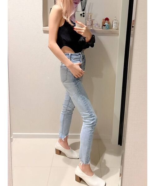 GYDA TINY低身長さん向けハイウエストラギッドエッジスキニーデニムパンツ GYDA(ジェイダ)の「【TINY低身長さん向け】H/W ラギッドエッジ