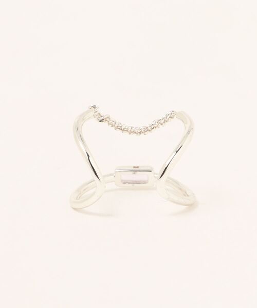 CHARLES & KEITH(チャールズ & キース)の「クリスタルエンベリッシュド スカルプチャーリング / Crystal-Embellished Sculptural Ring(リング・レディース・ライラック/ライトブルー・M/S)」の6枚目の写真