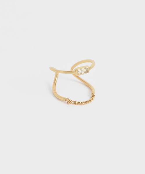 CHARLES & KEITH(チャールズ & キース)の「クリスタルエンベリッシュド スカルプチャーリング / Crystal-Embellished Sculptural Ring(リング・レディース・ライラック/ライトブルー・M/S)」の2枚目の写真