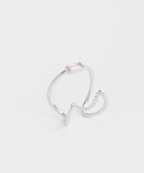 CHARLES & KEITH(チャールズ & キース)の「クリスタルエンベリッシュド スカルプチャーリング / Crystal-Embellished Sculptural Ring(リング・レディース・ライラック/ライトブルー・M/S)」の3枚目の写真