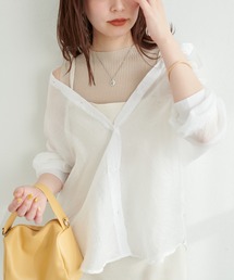 natural couture | WEB限定カラー有り/コレ1着でコーデが決まる シアーシャツ×リブニットセット(シャツ/ブラウス)