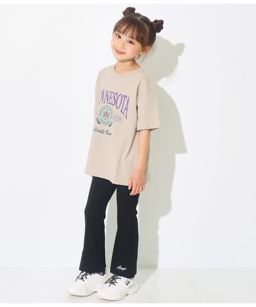 ANAP kids（アナップキッズ）の「カレッジプリントビッグTシャツ（Tシャツ/カットソー・キッズ・ベージュ/ホワイト/スミクロ・120cm/130cm/110cm）」の9枚目の写真