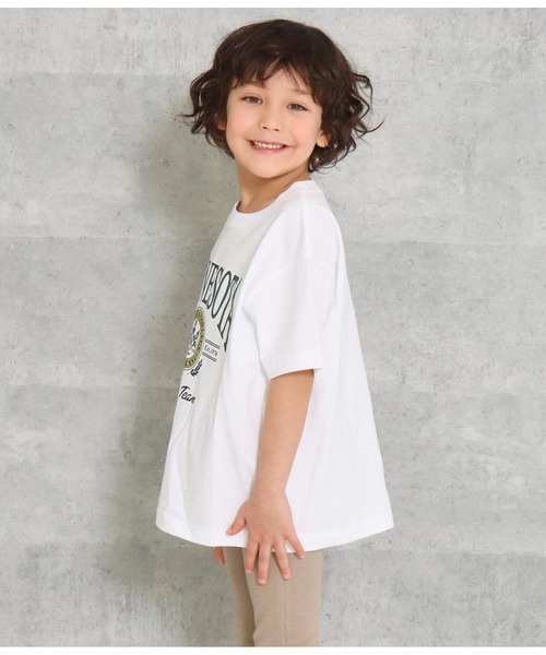 ANAP kids（アナップキッズ）の「カレッジプリントビッグTシャツ（Tシャツ/カットソー・キッズ・ベージュ/ホワイト/スミクロ・120cm/130cm/110cm）」の14枚目の写真